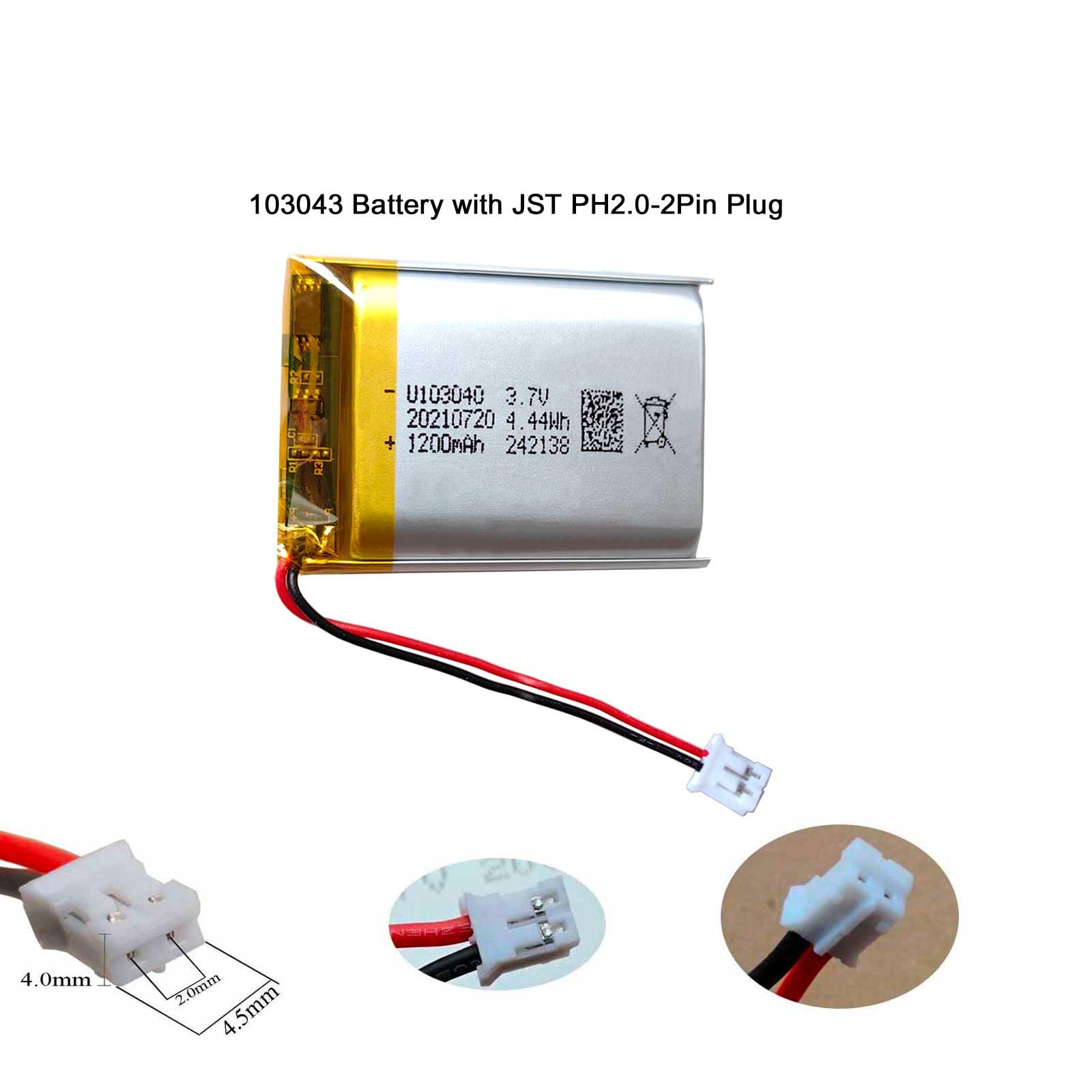 IᑭᕼOᑎE ᙭ Amazon.com: XINLANTECH 103040 1200mah Battery with PH2.0